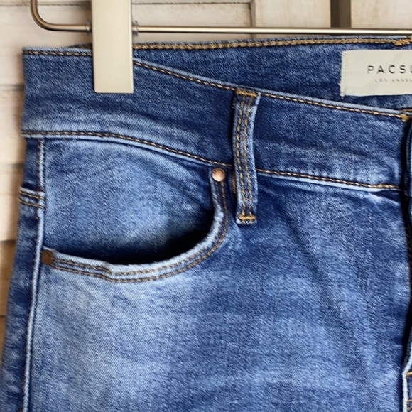 SOLD.   Pacsun Super Stretch Ankle Jeggings Patched Knees Size 25 - Picture 5 of 10